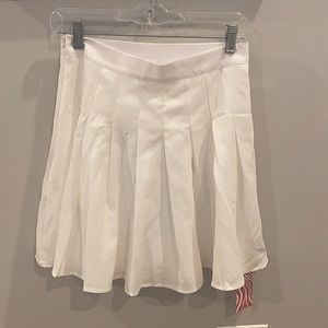 White pleated skirt